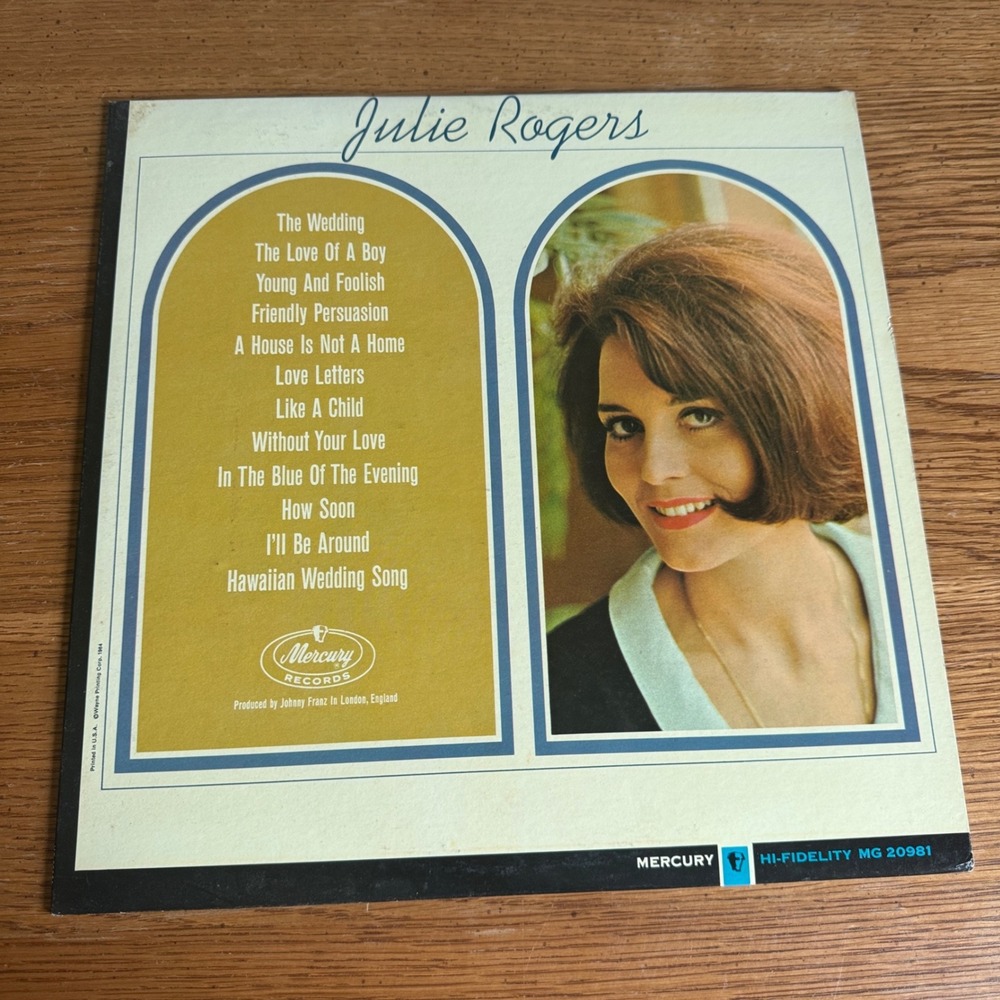 Julie Rogers The Wedding Vinyl LP Mercury MG 20981 1964 Mono British Pop Record